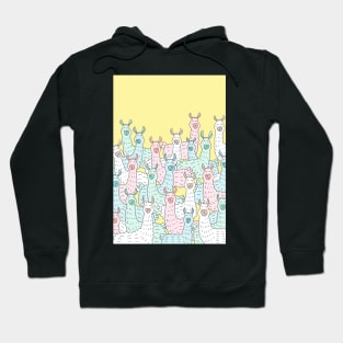 Llama Party - Pastel and Yellow Hoodie